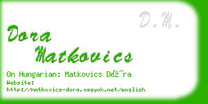 dora matkovics business card